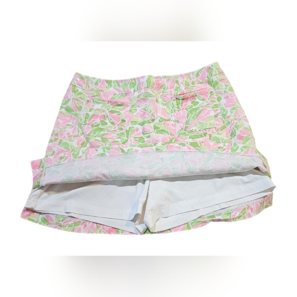Liz Claiborne - Lizgolf Floral Golf Tennis Athleisure Pink/Green Skirt/ Skort - Picture 2 of 9